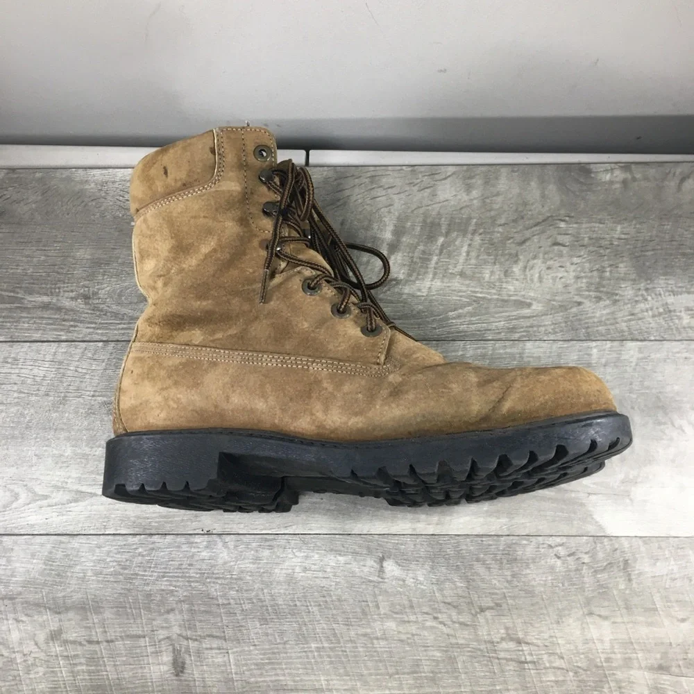 Wolverine Boar Hide Suede Leather Men’s Combat Soft Toe Work Boots Size 10.5 M